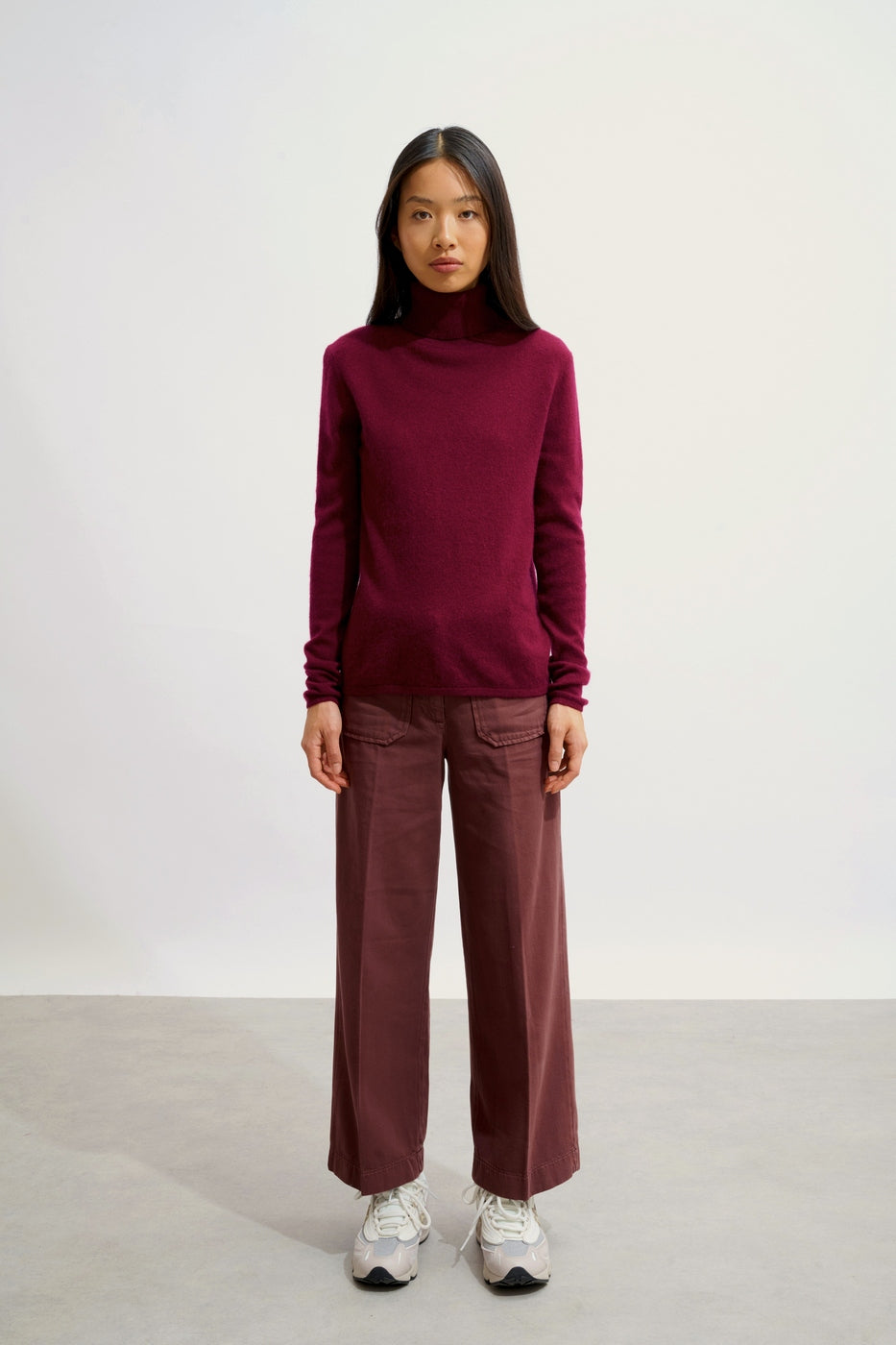 Jersey de Cuello Vuelto - Bise - Burdeos