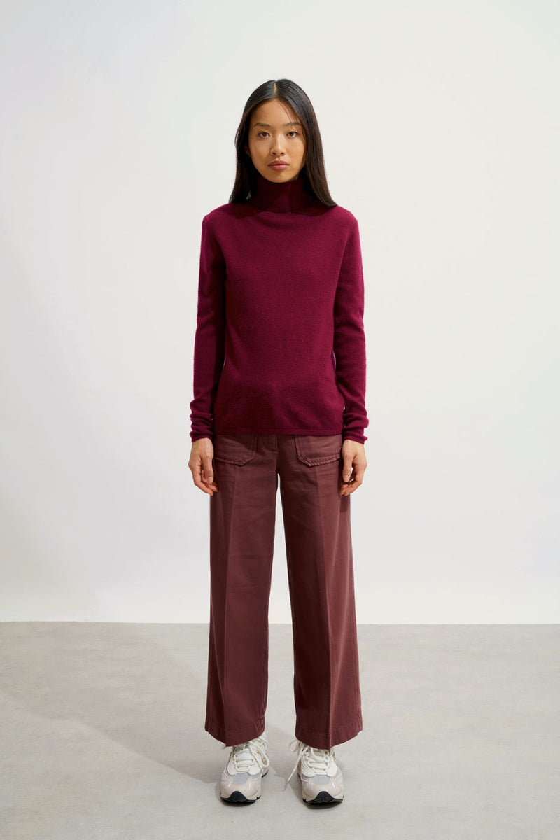 Turtleneck Sweater - Bise - Burgundy