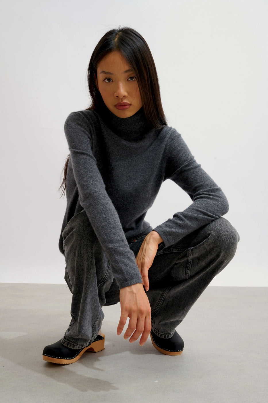 Roll-Neck Jumper - Bise - Heathered Anthracite