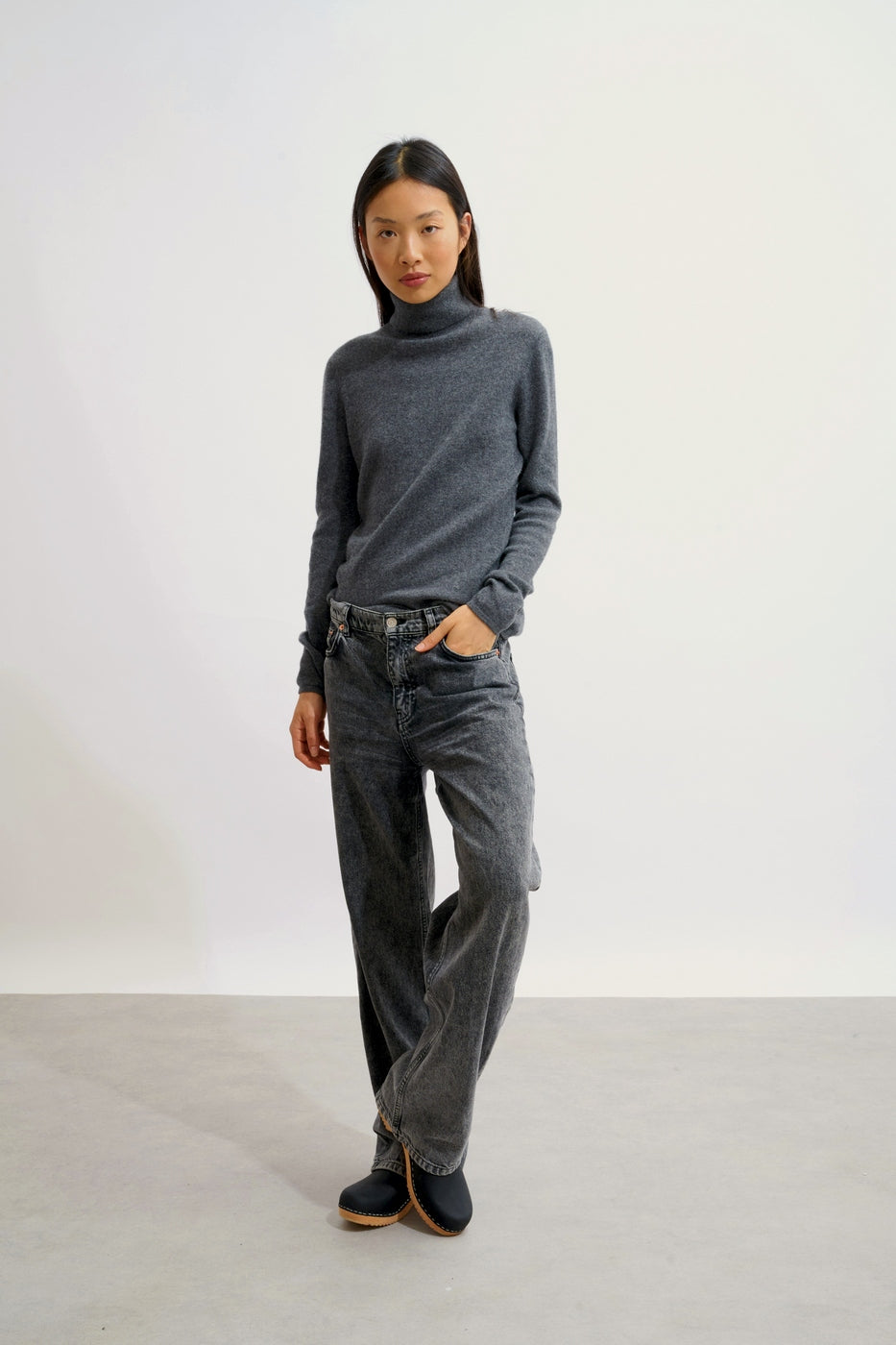 Roll-Neck Jumper - Bise - Heathered Anthracite