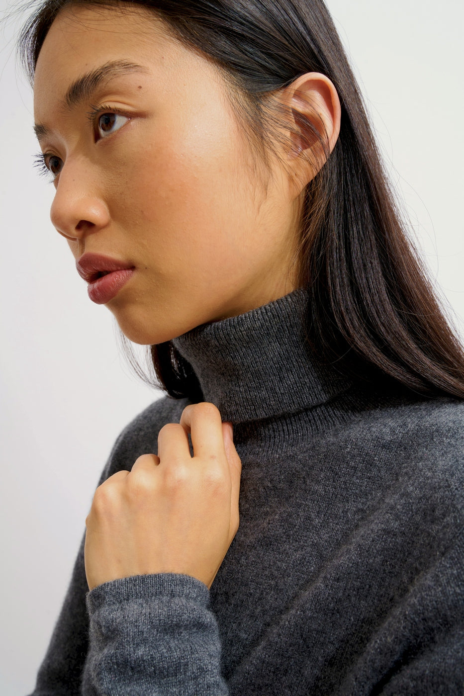 Roll-Neck Jumper - Bise - Heathered Anthracite