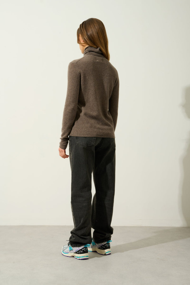 Pull Col Roulé - Bise - Marron