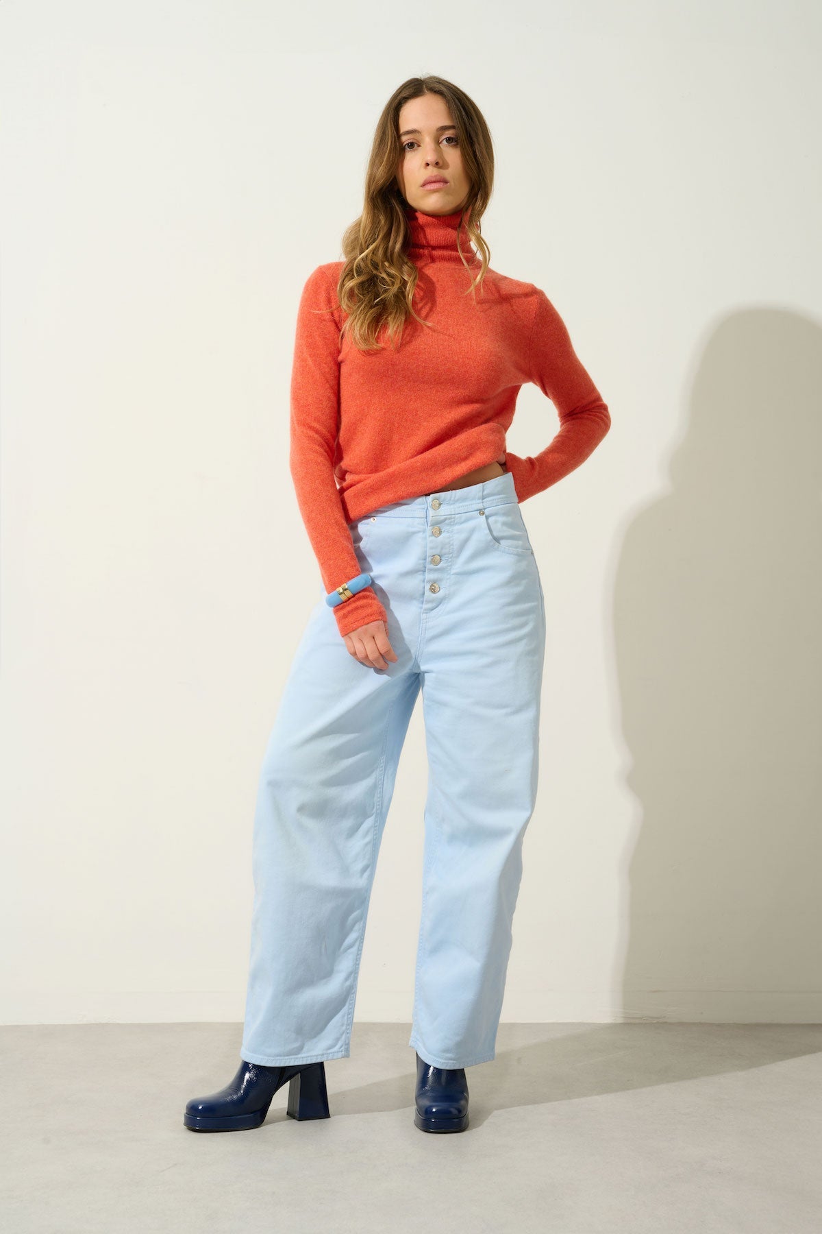 Jersey de Cuello Vuelto - Bise - Naranja Jaspeado