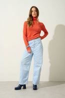 Pull Col Roulé - Bise - Orange Chiné