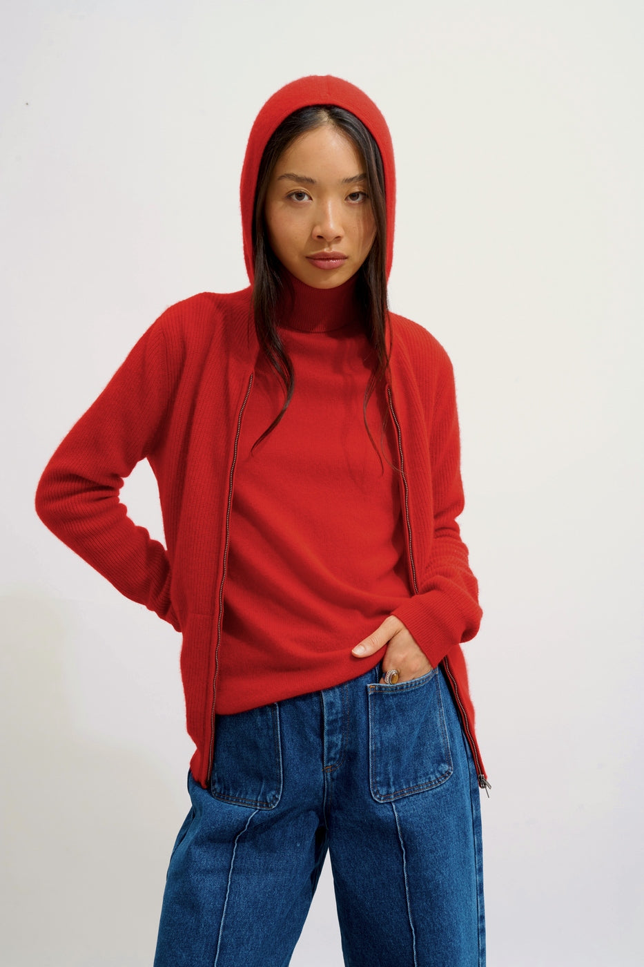 Roll-Neck Jumper - Bise - Red