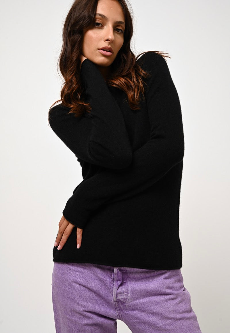 Authentic Cashmere - Criou Boatneck Sweater - Negro - 100% Cachemira 2 Hilados - Mujer