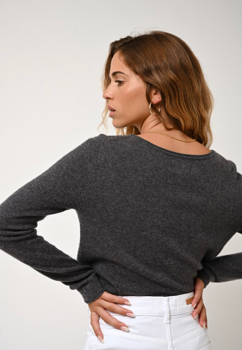 Jersey Cuello Barco - Criou - Antracita Jaspeado