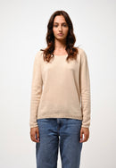 Authentic Cashmere - Pull Col Bateau Lanfon - Sable - 100% Cachemire 2 Fils - Femme