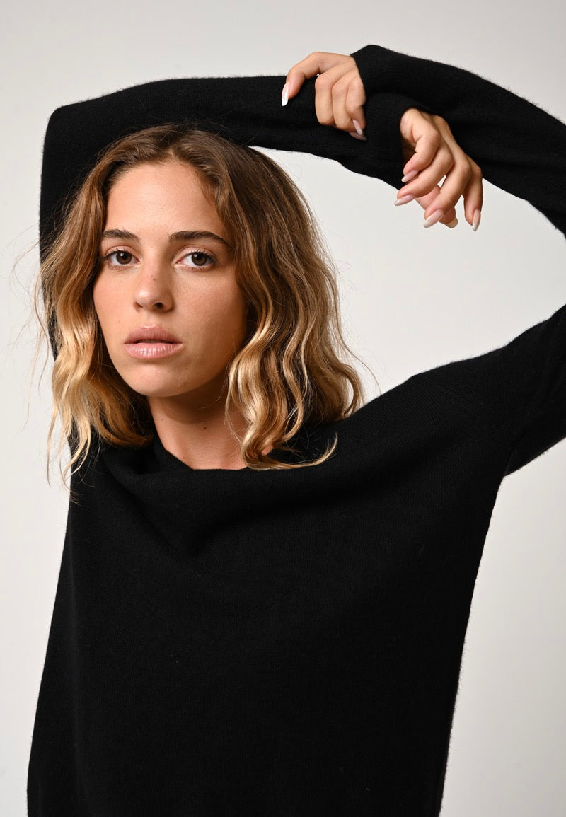 Pull Col Bateau - Lanfon - Noir