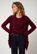 Pull Col Bateau Lanfon - Bordeaux - 100% Cachemire 2 Fils - Femme