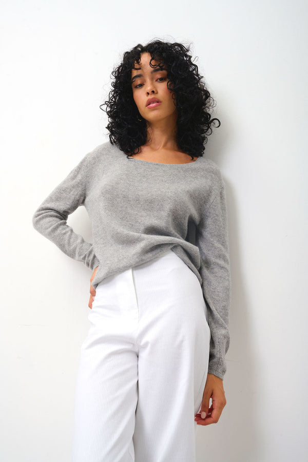 Boat Neck Jumper - Lanfon - Nuage Chiné