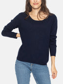 Pull Col Bateau Lanfon - Navy - 100% Cachemire 2 Fils - Femme