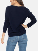 Pull Col Bateau Lanfon - Navy - 100% Cachemire 2 Fils - Femme