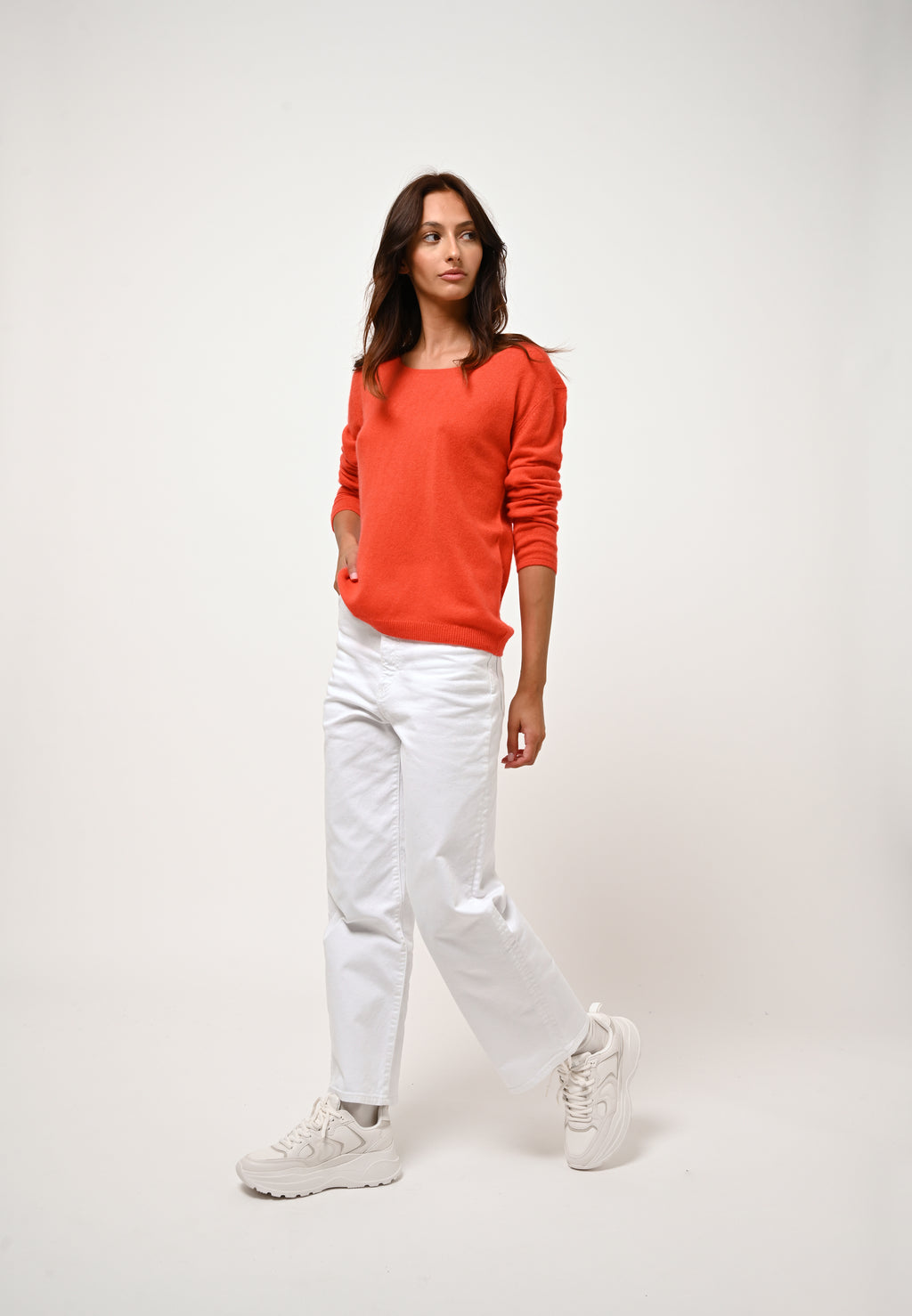 Boat Neck Jumper - Lanfon - Orange