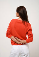 Pull Col Bateau Lanfon - Orange - 100% Cachemire 2 Fils