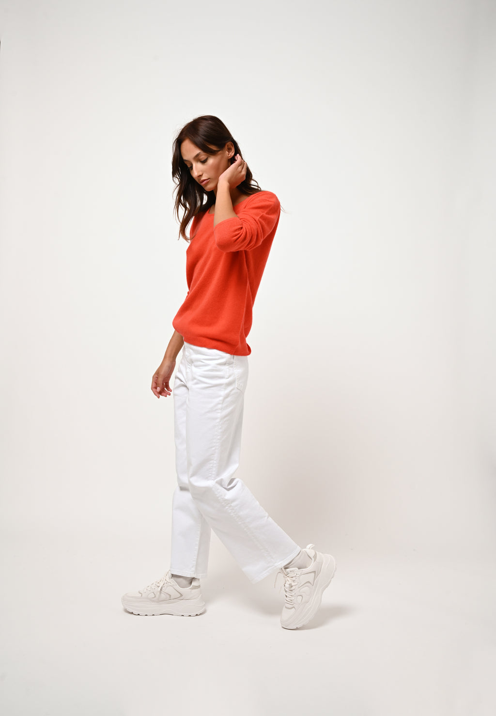 Boat Neck Jumper - Lanfon - Orange