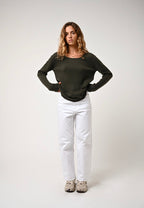 Boat Neck Jumper - Lanfon - Khaki