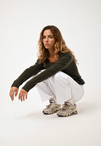 Boat Neck Jumper - Lanfon - Khaki