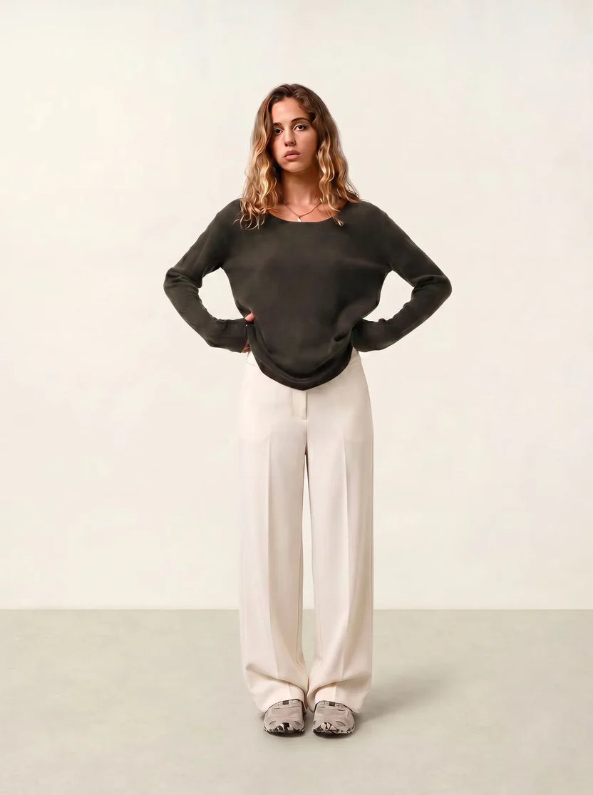 Jersey de Cuello Redondo - Lanfon - Caqui