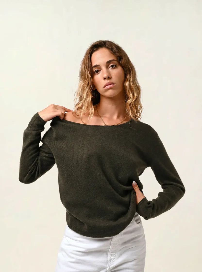 Jersey de Cuello Redondo - Lanfon - Caqui
