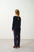 Pull Col Bateau Goutte Dos - Dibona - Navy