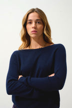 Pull Col Bateau Goutte Dos - Dibona - Navy