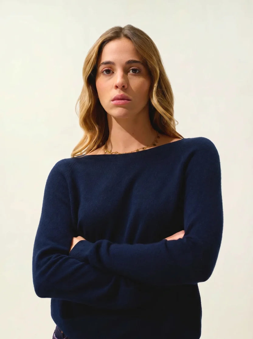 Pull Col Bateau Goutte Dos - Dibona - Navy