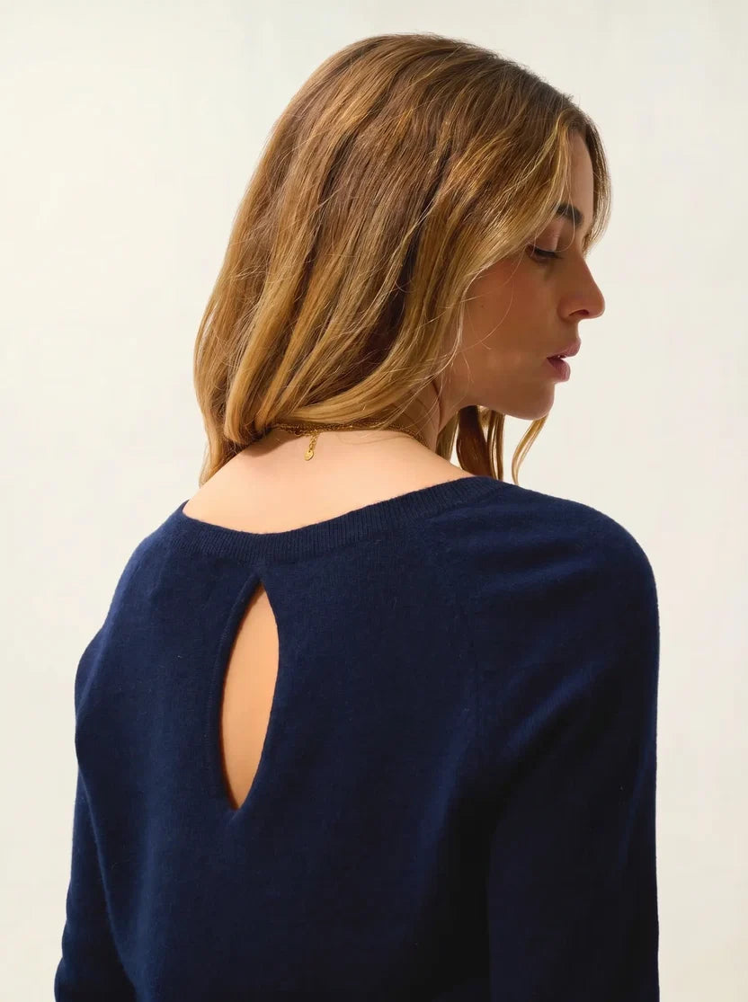 Pull Col Bateau Goutte Dos - Dibona - Navy