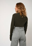 Round Neck Sweater - Ecrin - Khaki