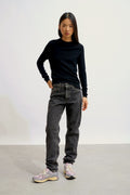 Round Neck Jumper - Ecrin - Black