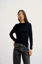 Round Neck Jumper - Ecrin - Black