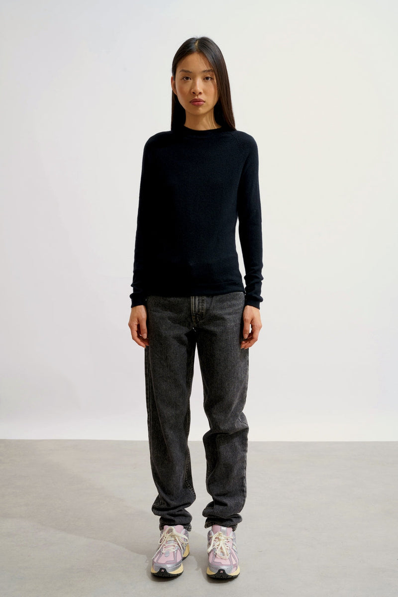 Round Neck Sweater - Ecrin - Black