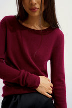 Round Neck Jumper - Epéna - Bordeaux