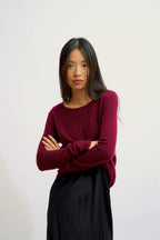 Round Neck Jumper - Epéna - Bordeaux