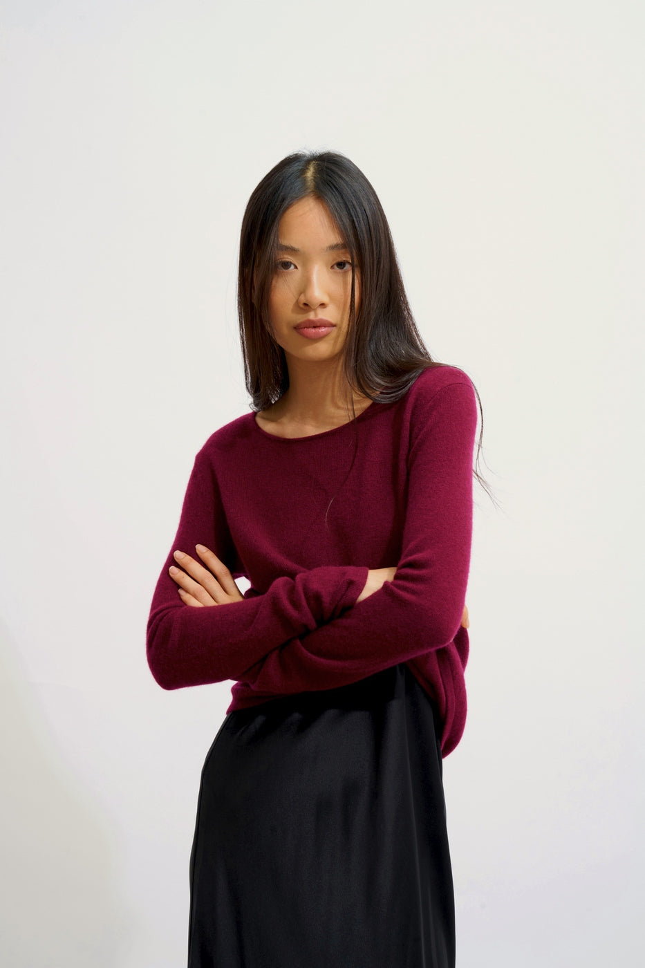 Round Neck Jumper - Epéna - Bordeaux