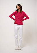 Pull Col Rond Epéna - Fuchsia - 100% Cachemire 2 Fils - Femme