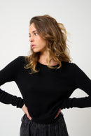 Pull Col Rond Epéna - Noir - 100% Cachemire 2 Fils - Femme