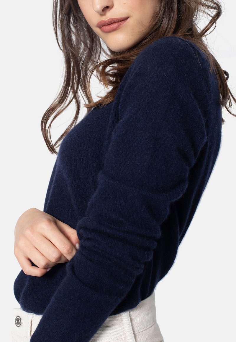 Pull Col Rond Epéna - Navy - 100% Cachemire 2 Fils - Femme