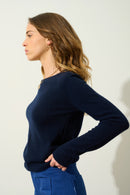 Pull Col Rond Epéna - Navy - 100% Cachemire 2 Fils - Femme