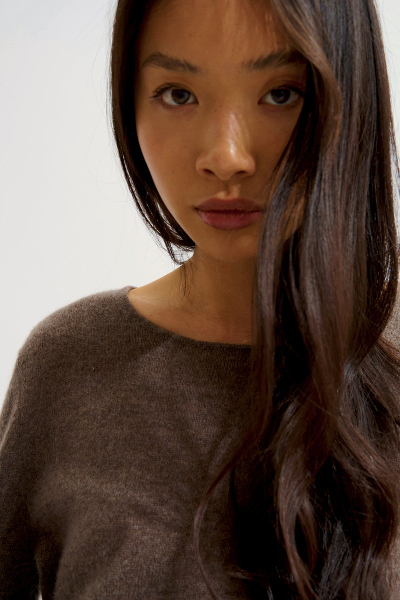 Pull Col Rond - Epéna - Taupe Chiné