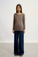 Pull Col Rond - Epéna - Taupe Chiné