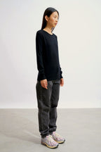 Round Neck Sweater - Etret - Black