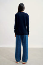 Round Neck Jumper - Etret - Navy