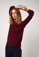 Pull Col Rond Etret - Bordeaux - 100% Cachemire 2 Fils - Femme