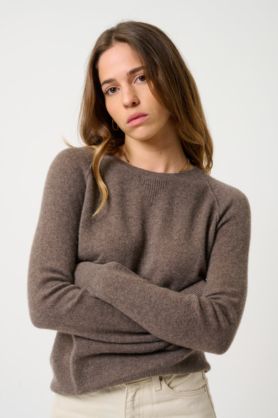 Round-Neck Jumper - Etret - Brown
