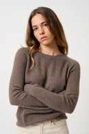Round Neck Sweater - Etret - Brown