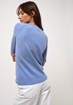 Pull Col Rond Etret - Sky - 100% Cachemire 2 Fils