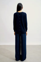 Jersey Cuello Redondo Abotonado Espalda - Estaris - Navy