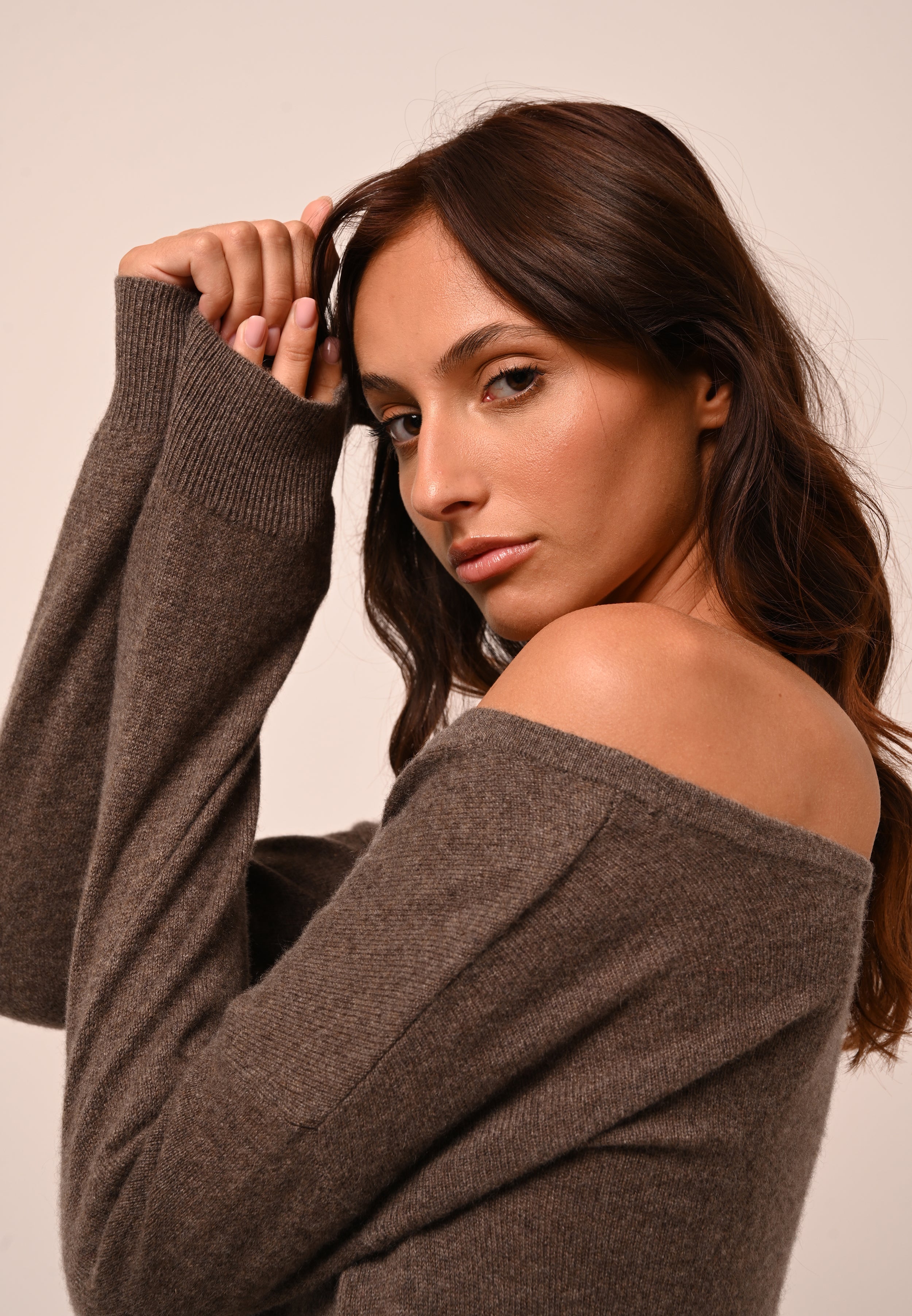 Round-Neck Jumper - Faraut - Heathered Taupe