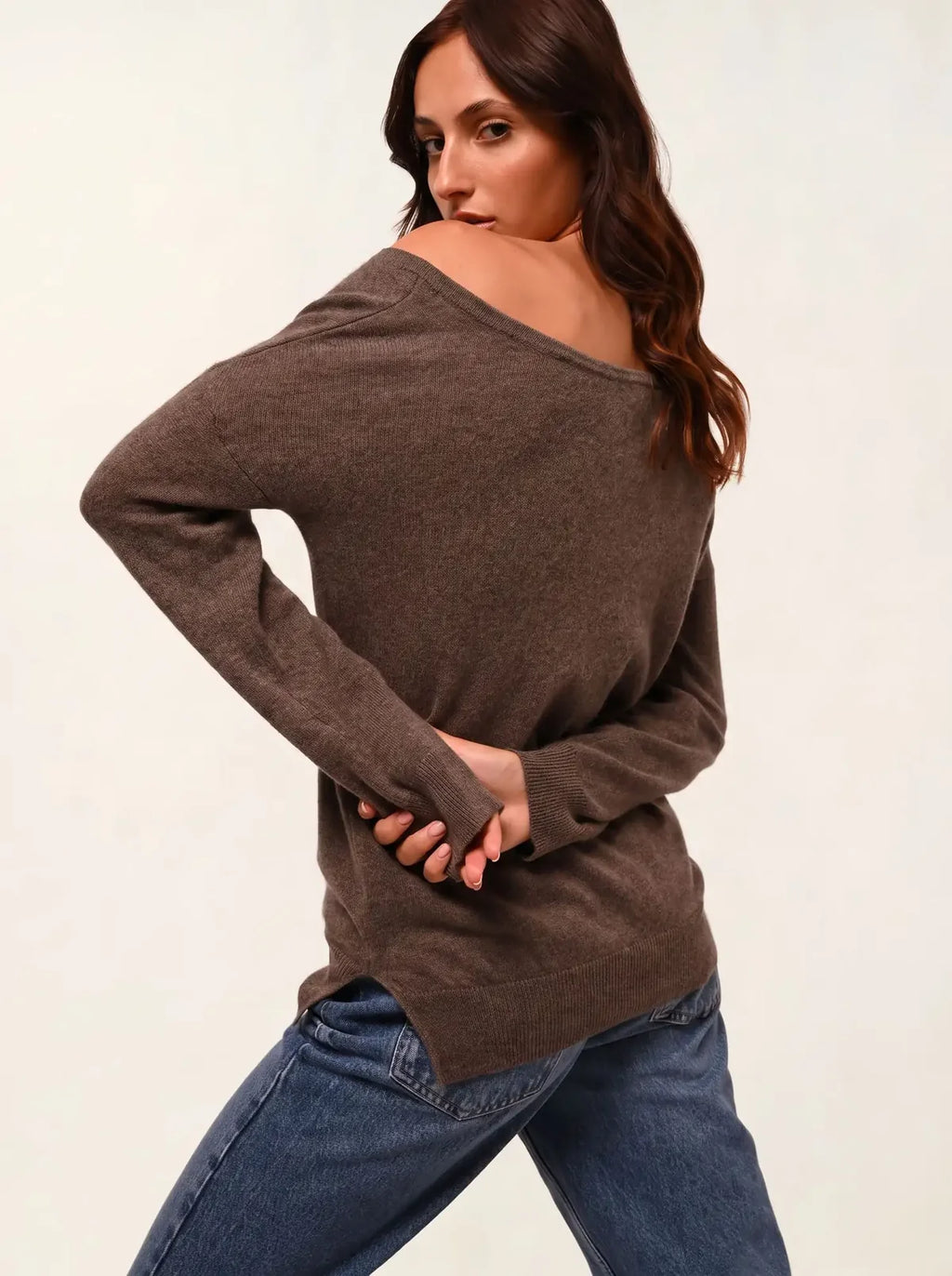 Pull Col Rond - Faraut - Taupe Chiné
